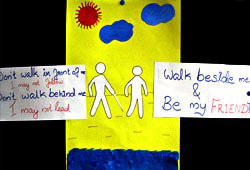 Don't Walk in front of me, I may not follow: Don't Walk behind me, I may not lead. Walk beside me and be my friend